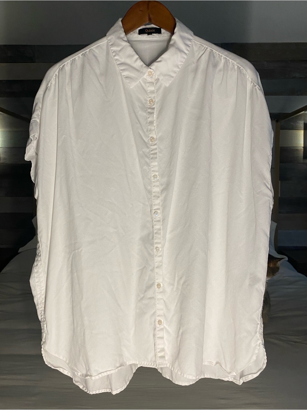 Quince Women’s Tencel Camp Shirt Casual Short-Sleeve Button-Down White XL - Picture 2 of 6